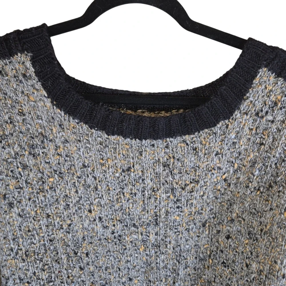 Mens Knit Sweater‎ Crewneck Pullover Gray Black Casual Everyday